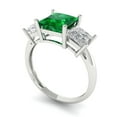 thumbnail image 2 of 2.5 ctw 3 Stone Anniversary Ring for Women | Princess Cut Simulated Emerald | Hyperallergenic Solid 14K White Gold, 2 of 5