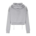 thumbnail image 6 of tarylea Hoodies for Women Drawstring Full Zipper Sweatshirt Long Sleeve Solid Color Crop Tops Casual Fitting Workout Running Tops, 6 of 6