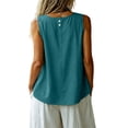 thumbnail image 4 of Womens Linen Natural Fiber Clothing For Women Tops To Wear With Wide Leg Pants For Women Cute Linen Tops For Women Summer Tops Linen Lightweight Linen Tank Tops Women Linen Womens Clothing, 4 of 9