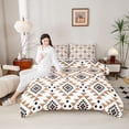 thumbnail image 4 of Manfei Southwestern Aztec 3-Piece Full Size Comforter Sets for Female Men,Bohemian Theme Bedding Comforter Set,Tribal Aztec Lightweight Bedding Sets,Lightweight Room Decor,Reversible, 4 of 8
