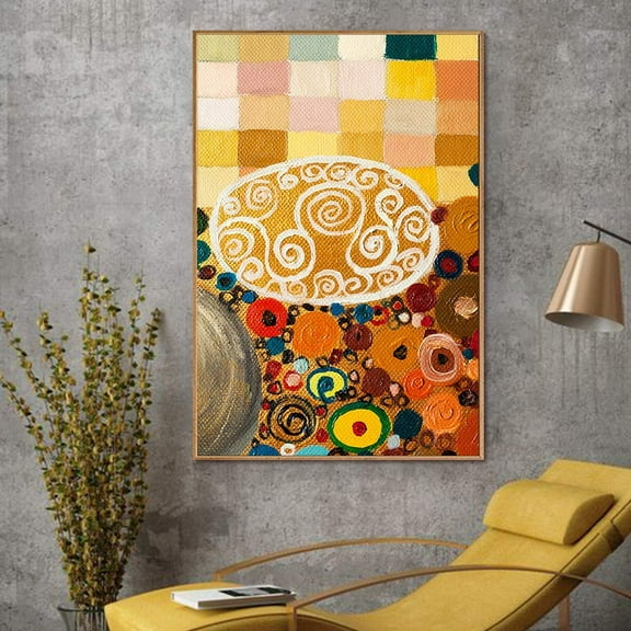wall26 Floating Framed Canvas Wall Art for Living Room, Bedroom Golden Abstract Oil Painting Canvas Prints for Home Decoration Ready to Hang - 24x36 inches
