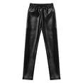 thumbnail image 3 of YONGHS Toddler Girls Faux Leather Pants Leggings Tights Winter Warm Thick Fleece Trousers Black 13-14, 3 of 4