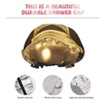 thumbnail image 3 of KLL Golden Glitter And Light Pattern Shower Cap & Bath Cap for Women,Reversible Oversized Waterproof Shower Caps for all Hair Lengths,Elastic Reusable Bathing Hair Cap, 3 of 6