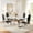 5-Piece Set, variant on Modern Dining Table Set of 5, 68.9" Faux Marble Table with Stainless Steel Base and 4 Oval Leatherette Dining Chairs, for Kitchen and Living Room