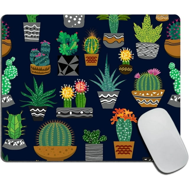 Rectangle Mouse Pad PremiumTextured Cactus and Succulents Custom Mouse Mat Washable NonSlip Rubber Base Personalized for Wireless Mouse and Computer Use