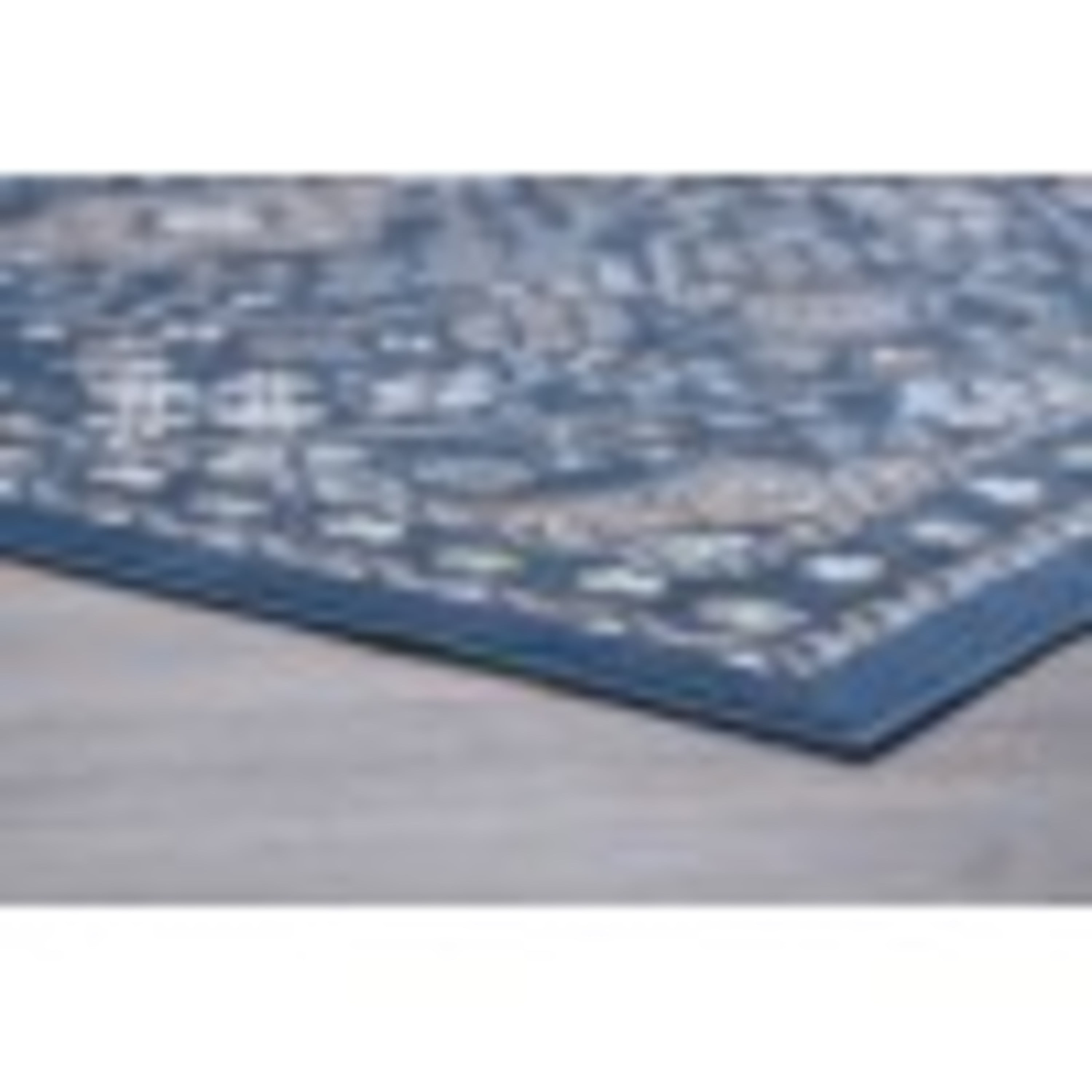 Hampton Traditional 9' x 12.6' Navy and Gray Polypropylene Indoor Area Rug