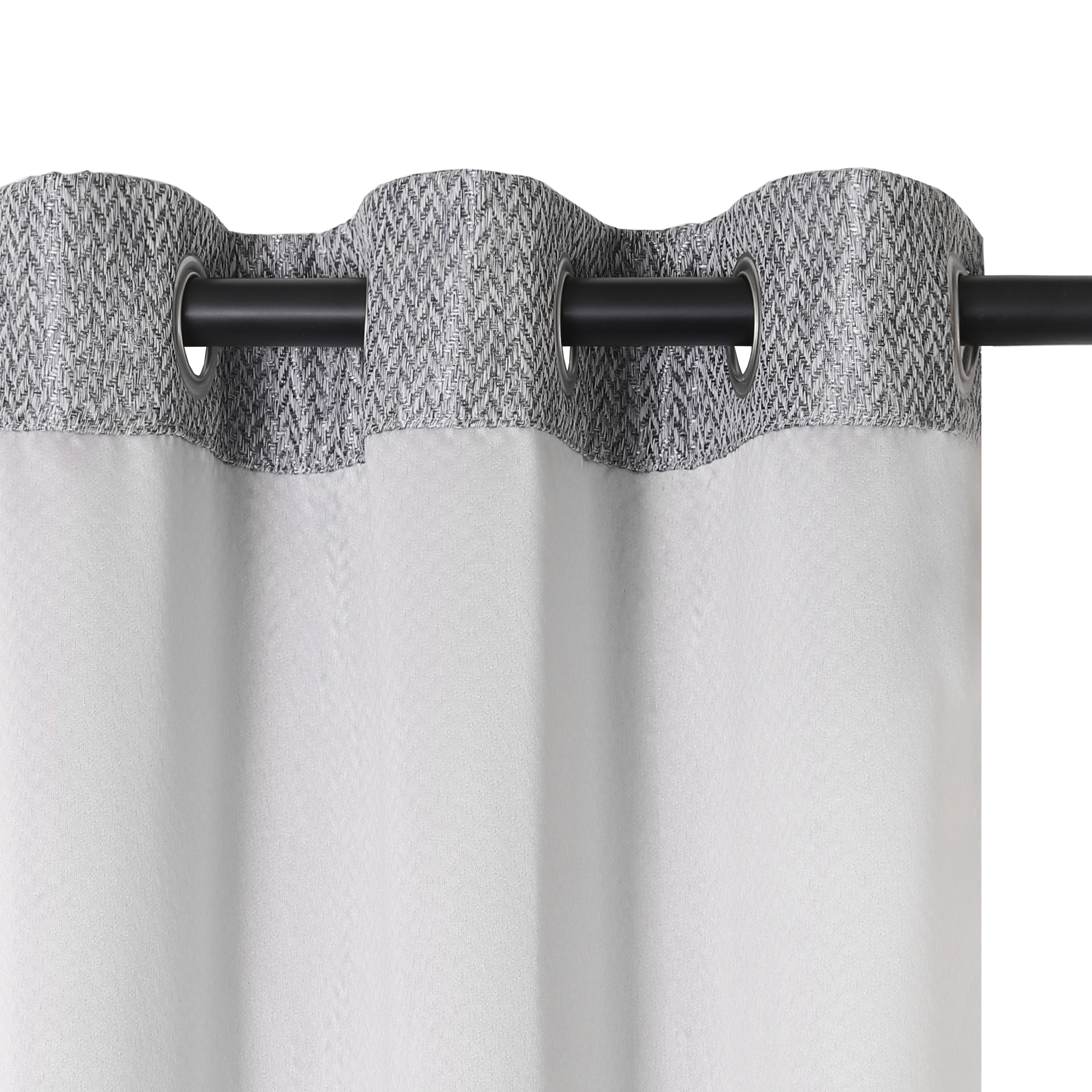 Dainty Home Boston Heavy Textured Blackout Grommet Window Curtain Panel Pair in Charcoal
