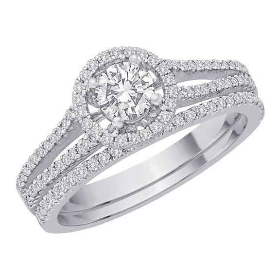 Diamond Engagement Set in 14K White Gold (3/4 cttw)