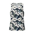 thumbnail image 5 of Wukai Floral Flowers Blue Print Men’s Workout Tank Top Sleeveless Muscle T shirt Gym Running Fitness Tank Top-Large, 5 of 7