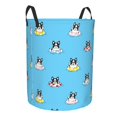 thumbnail image 2 of PAYOHTO Foldable Laundry Room Hamper Bucket Waterproof Bathroom Basket for College Student Living Room Storage Pillows Blankets Cute French Bulldog Swimming, 2 of 8