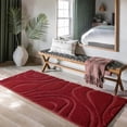 thumbnail image 2 of Bathroom Rugs Runner 24 x 72 Inch, Extra Long Bathroom Rug Non-Slip Machine Washable Bath Mats, Burgundy Red Soft Carpets for Shower, 2 of 6