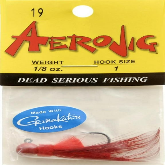 Hawken AJH18019 Aerojig Hackle Jig 1/8 oz Red