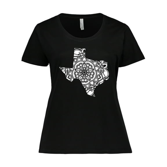 Inktastic Texas Silhouette Mandala Women's Plus Size T-Shirt