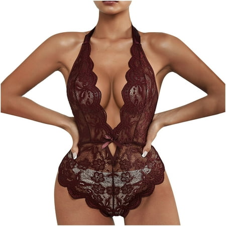 

JeashCHAT Sexy Lingerie for Women Sexy Intimates Lace Stitching Siold V Neck Sexy Intimates Sleepwear