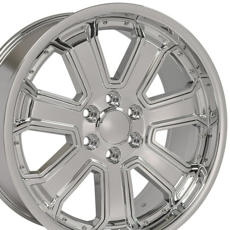 Deep Dish Chrome Rims (OE Wheels 22 Inch Fits Chevy Silverado Tahoe GMC Sierra Yukon Cadillac Escalade CV93 Chrome w/Chrome 22x9.5 Deep Dish Rim Hollander)