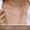 thumbnail image 4 of JeenMata 3.75 Carat April Cubic Zirconia Birthstone Necklace - Dangling Round Cut Necklace Pendant in White Gold Plating for Women, 4 of 7