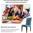 thumbnail image 4 of Chair Covers Stretch Dining Chair Covers Removable High Back Chair Protective for Dining Room Kitchen Banquet Party Decoration (T-Blue, 4 PCS), 4 of 6