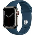 thumbnail image 2 of Apple Watch Series 7 41 mm GPS+Cellular Caja de acero inoxidable grafito Correa Deportiva azul abismo, 2 of 2