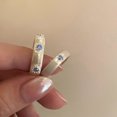 thumbnail image 4 of Womens Copper Cross Ring With Blue Diamond Accent Electroplated Elegant Adjustable Opening Fashion Jewelry Gift, 4 of 6