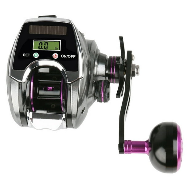 6+1BB 8.0:1 Ratio Digital Display Baitcasting Reel with Sun Power Charging  System High Speed Fishing Reel with Line Counter