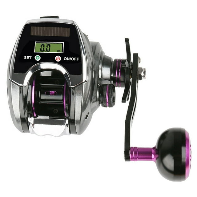 Yeacher 6+1BB 8.0:1 Ratio Digital Display Baitcasting Reel with Solar Charging System High Speed Fishing Reel with Line Counter