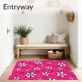 thumbnail image 3 of ODIKA 2'x3' Machine Washable Non-Slip Area Rug, Holiday Cheerburst with Playful Santa and Radiant Snow Sprays High Traffic Rug, Pink, 738995, 3 of 7