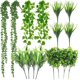 thumbnail image 1 of 16 paquetes de plantas colgantes artificiales suculentas artificiales cadena de perlas falsas hiedra vid vegetación tallos de boj arbustos de boj falsos vegetación Shr, 1 of 5