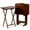 Walnut Brown, variant on PJ Wood Folding TV Tray Tables with Storage Rack, Espresso, 5 Piece Set
