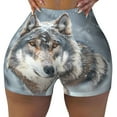 thumbnail image 2 of Sikiie Majestic Snowy Wolf Workout Shorts Women Scrunch Butt Gym Shorts Seamless High Waist Tummy Control Yoga Biker Athletic Shorts-Medium, 2 of 8
