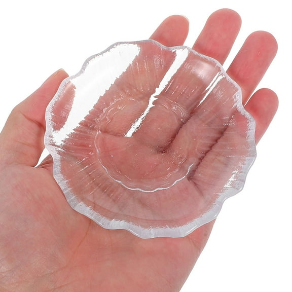 SOPOTUTU Small Plates Glass Teapot Saucer Table Decoration 2Pcs