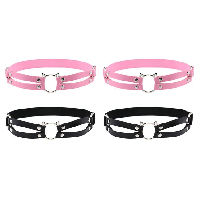 Correas de cinturón de liga de pierna Yuyangstore 4x Moda Punk Gótico Gato Cuero