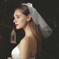 thumbnail image 3 of marie mariage nud voile blanc court perle voiles avec pince Tulle marie voiles accessoires de cheveux pour femmes et filles, 3 of 5