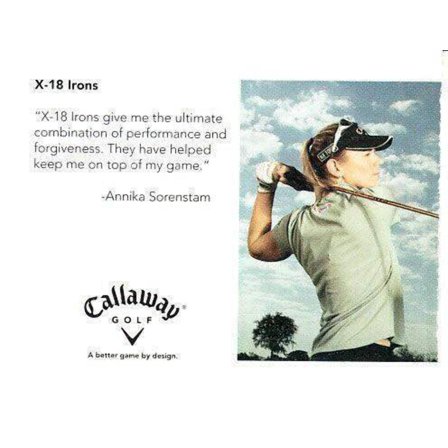 Annika Sorenstam 2006 Callaway golf promo card Rare