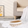 thumbnail image 4 of REGALWOVEN 1 Pack Woven Storage Basket, Shelf Closet Oval Storage Bin with Tassels for Key Tray Bowl for Entryway Desk Flax Yellow 13*5.9*3.9in, 4 of 5