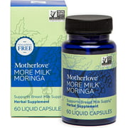 Motherlove More Milk Moringa Vegan Capsules (60 caps) Fenugreek-Free Blended Herbal Lactation Supplement to Support Breast Milk Supply for Breastfeeding Moms—Non-GMO, Organic Herbs, Soy-free, Kosher