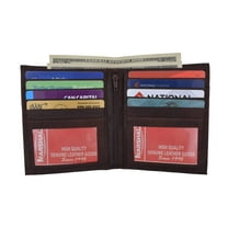 Mens Genuine Leather European Bifold Wallet Slim Hipster 2 Windows Credit Card Euro 1502 CF