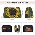 thumbnail image 3 of LNWH Large Capacity Makeup Bag, Sunflower Floral Blooming Flower Pattern PVC Leather Cosmetic Bags, Perfect for Makeup Lovers, Travelers, and Professionals, 3 of 7