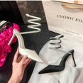 thumbnail image 2 of 2024 Roman Sexy Pointy Thin Heel Back Empty Single Shoe Rhinestone Snake Wrapped High Heels Wedding Shoes FGS, 2 of 7