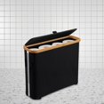 thumbnail image 1 of Organizador de papel higiénico de bambú, contenedor para baño, ahorro de espacio, cesto para papel higiénico, soporte para papel higiénico para Negro, 1 of 8