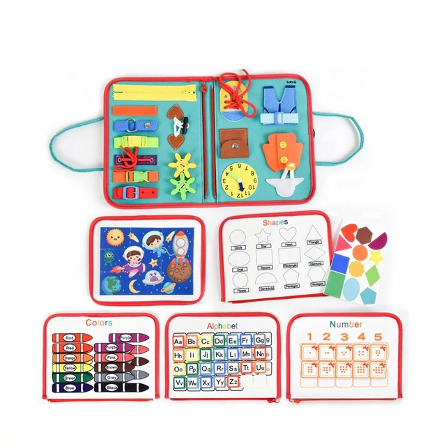 Juguete Tablero Montessori Sensorial Para Niños De Dos Años Lab.G, Azul
