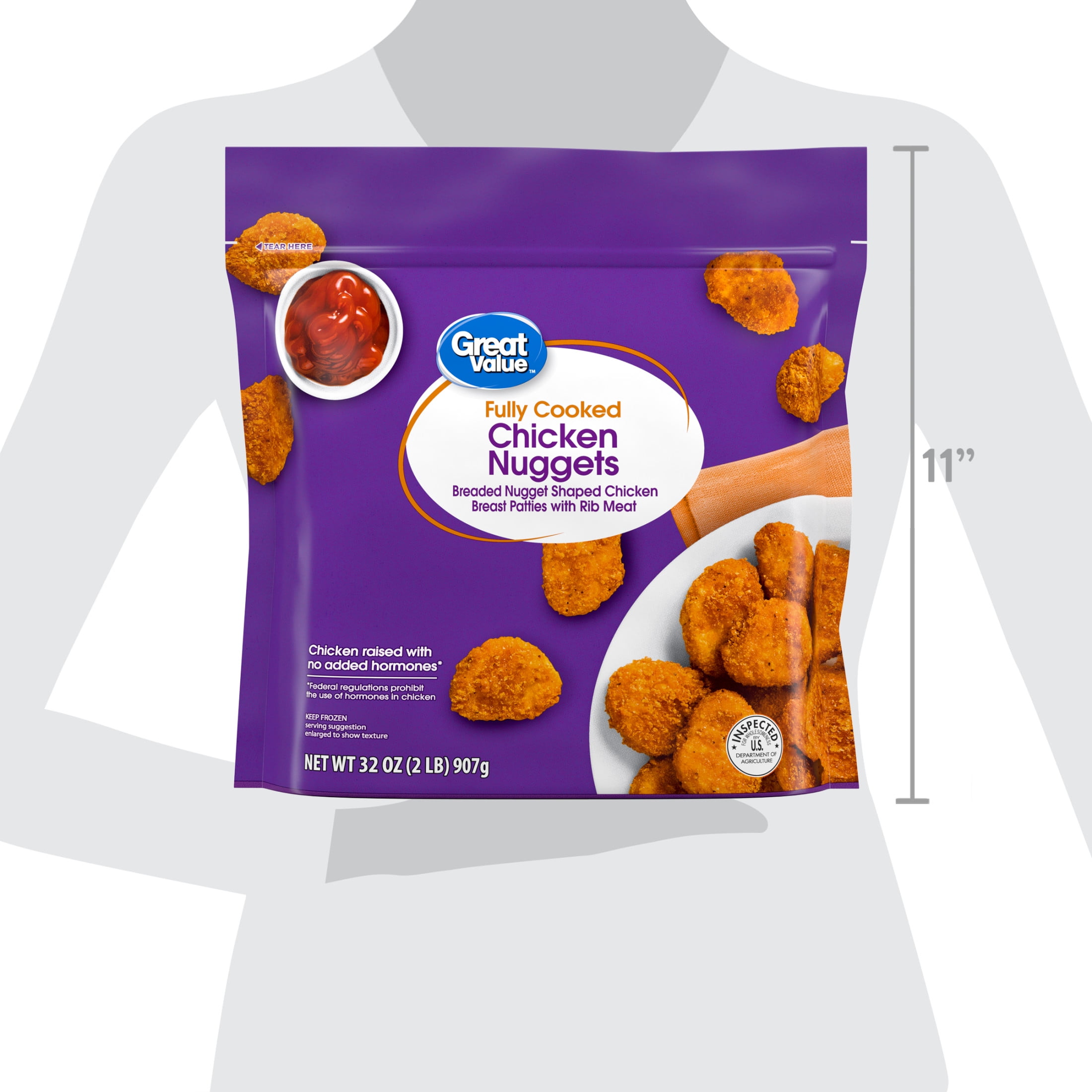 Great Value Fully Cooked Chicken Nuggets, 32 oz (Frozen)