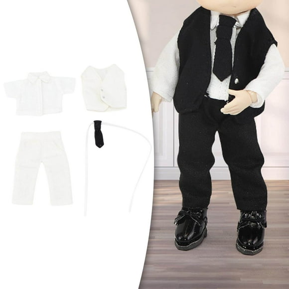 Langgg Doll Clothes and Accessories 1/12 Clothes and for 1/12 Doll Clothing Accessories Boy Doll Gift Doll Clothes and Accessories for 3 to 7 Year Olds white