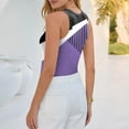 thumbnail image 4 of Floral Print Henley Tank Tops for Women, Sleeveless Ribbed Knit Button Up Casual Summer Slim Fit Tops Purple XL, 4 of 4