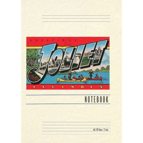 Vintage Lined Notebook Greetings from Joliet, Illinois (Paperback)