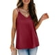 thumbnail image 4 of Camisetas sin mangas con cuello en V para mujer para el verano: camisola de satén de seda sin mangas con tirantes ajustables, diseño estampado, corte ajustado para combinar con otras prendas o para, 4 of 7