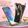 thumbnail image 6 of for Samsung Galaxy A23 5G Case with HD Screen Protector Shockproof Protection, Love Heart Plating Girly Women Cute Soft TPU Luxury Elegant Case for Galaxy A23 4G/5G, Black, 6 of 7