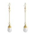 thumbnail image 2 of Hyasfey 1 Pair Faux Pearl Hook Earrings Vintage Elegant Luxury Temperament Golden Short Long Tassel Women Dangling Drop Earrings Jewelry Accessories, 2 of 7