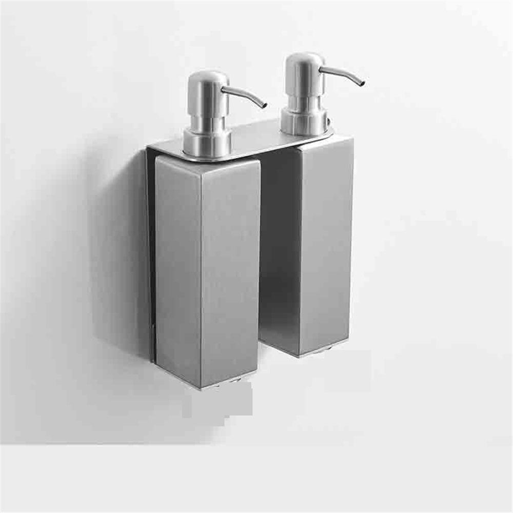 Stainless Steel Wall Mounted Soap Dispenser Bathroom Squeeze Bathroom Lotion Dispenser Hole Free Installation