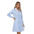 thumbnail image 3 of TiaoBug Women's Nurse Dress Cosplay Uniform Lab Coat Doctor Medical Outerwear Blue Peaked Lapel M, 3 of 7