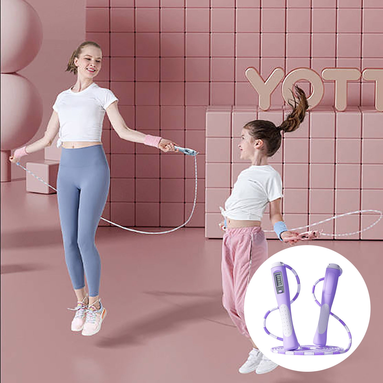 Digital Counting Jump Rope Adjustable Smart Skipping Rope with Counter for Fitness,Workout Boxing High-Speed Tangle-Free Exercise Rope for Men,Women, Kids for Home Gym Cardio Training(110In)